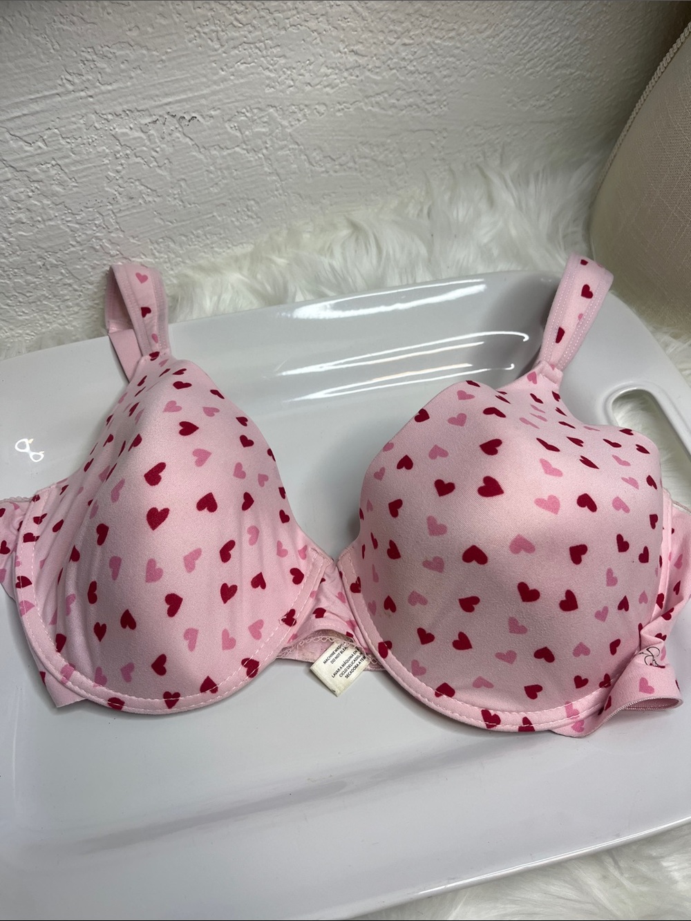 Jessica Simpson Light Pink Heart-Print T-Shirt Bra
